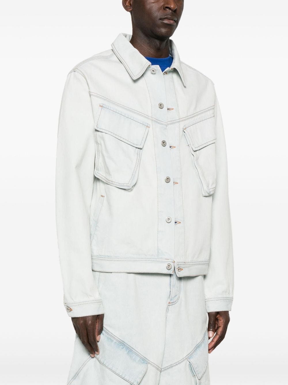 denim cargo jacket - 3
