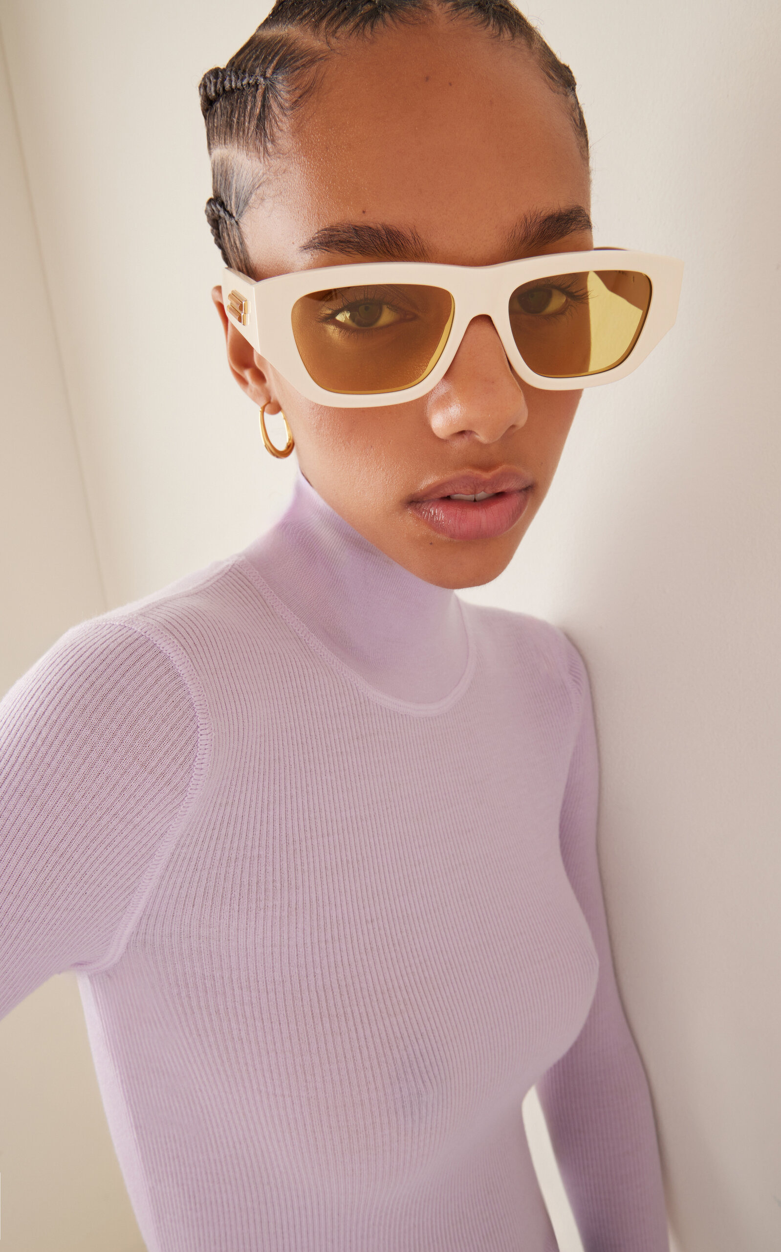 Square-Frame Acetate Sunglasses ivory - 2