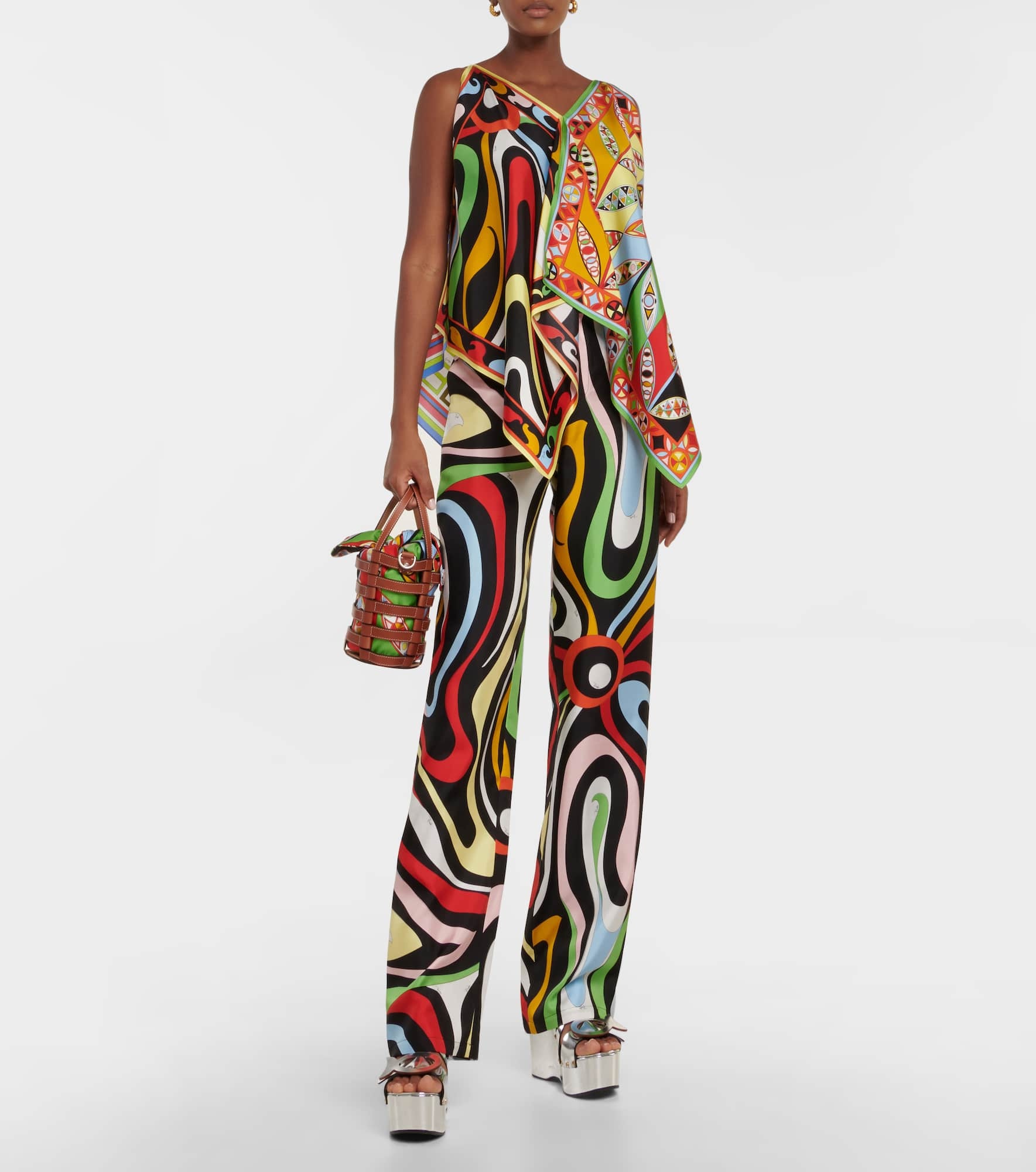 Printed silk pants - 2