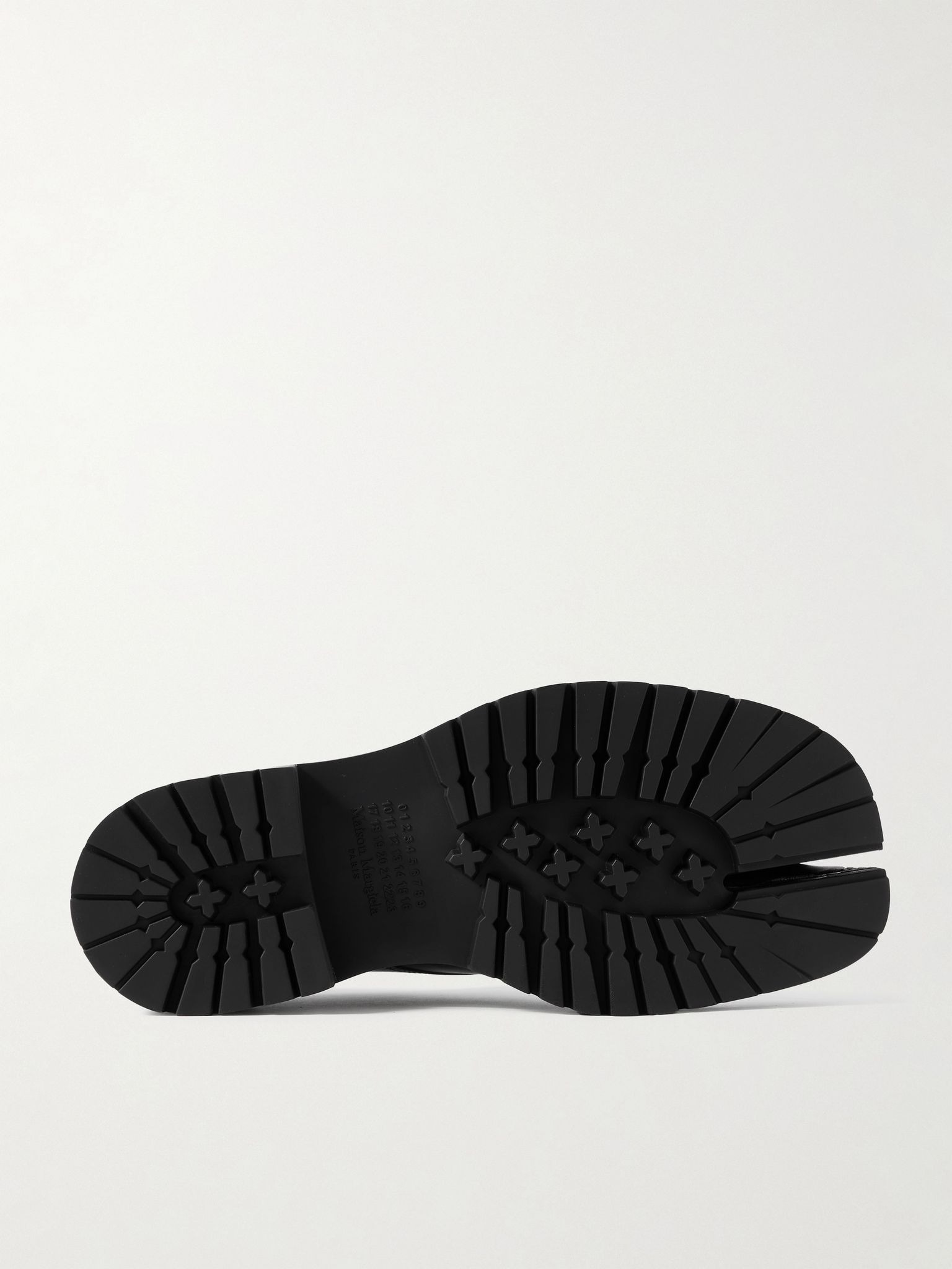 Tabi Split-Toe Leather Derby Shoes Black - 3