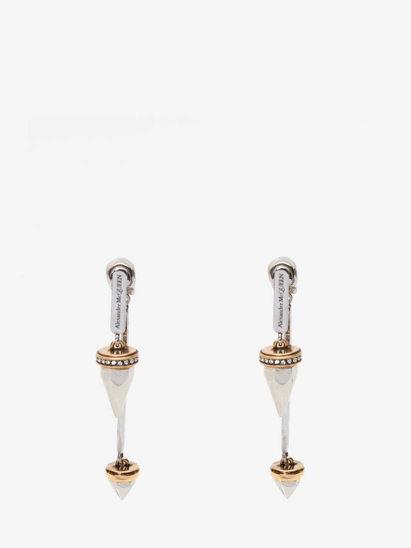 Women's Punk Stud Earrings in Antique Silver - 1