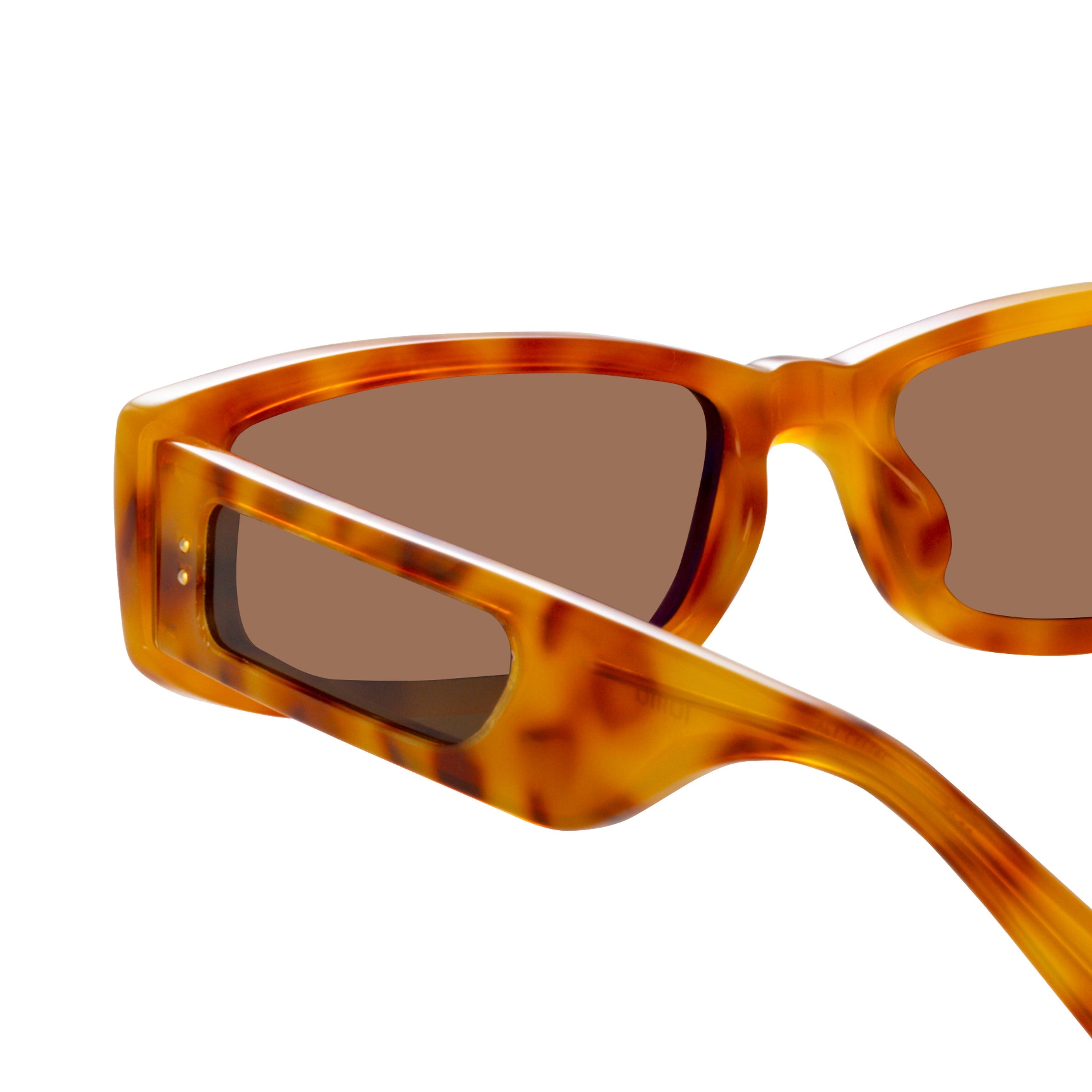 TALITA RECTANGULAR SUNGLASSES IN SAFFRON TORTOISESHELL - 4