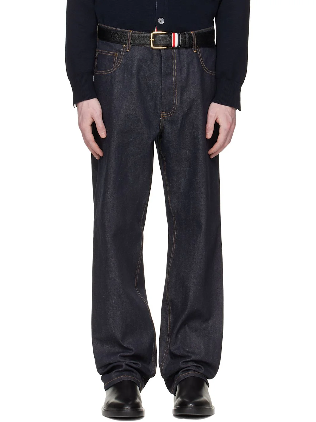 Navy Selvedge Denim 5-Pocket Jeans - 1