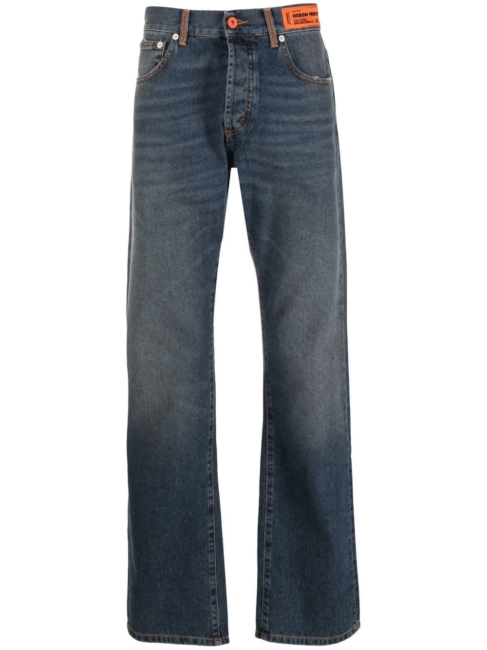 high-rise straight-leg jeans - 1