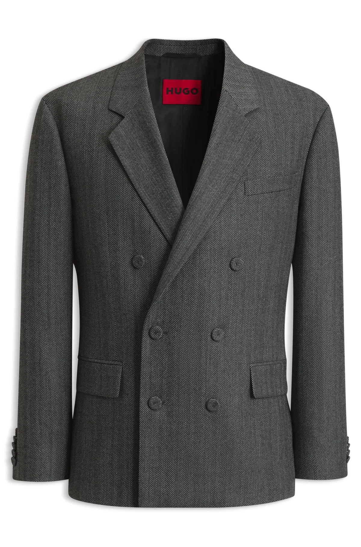 MODERN-FIT SUIT JACKET IN HERRINGBONE FABRIC - 1