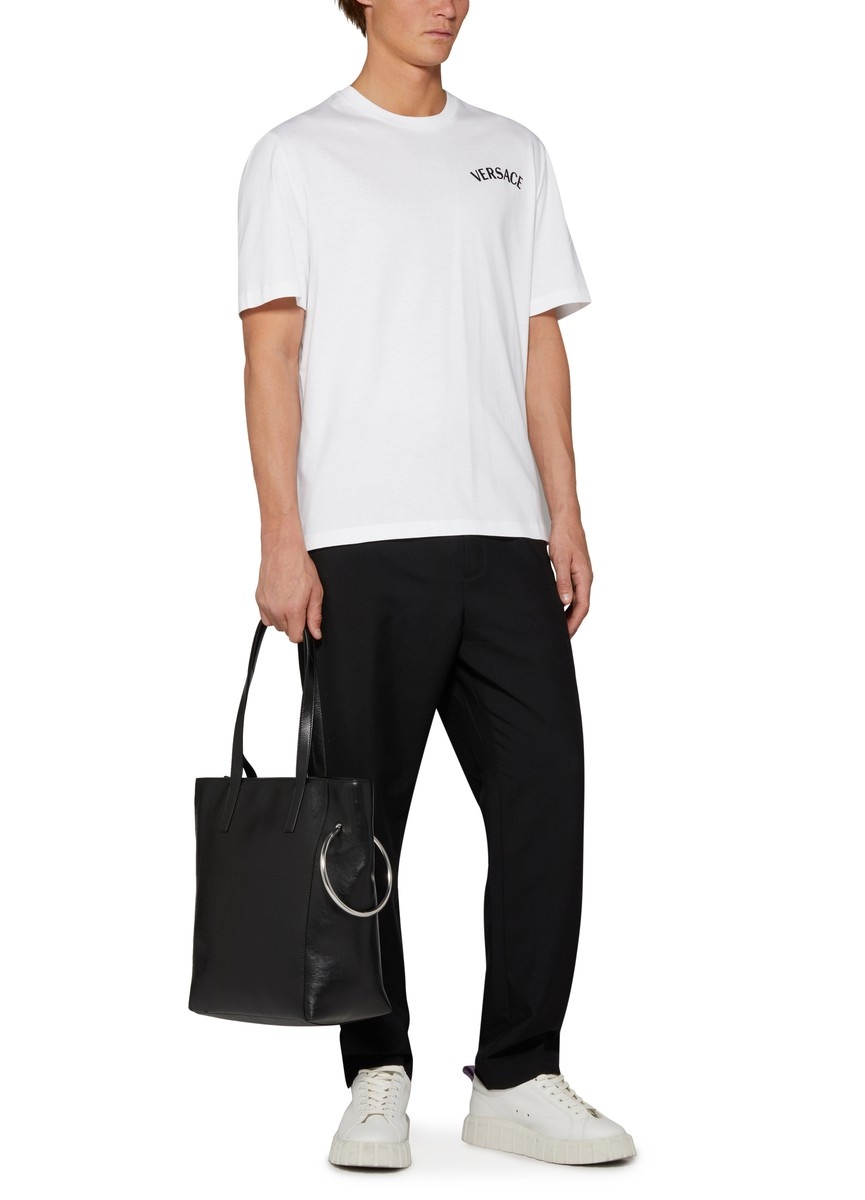 Versace embroidery jersey T-shirt with stamp print - 6