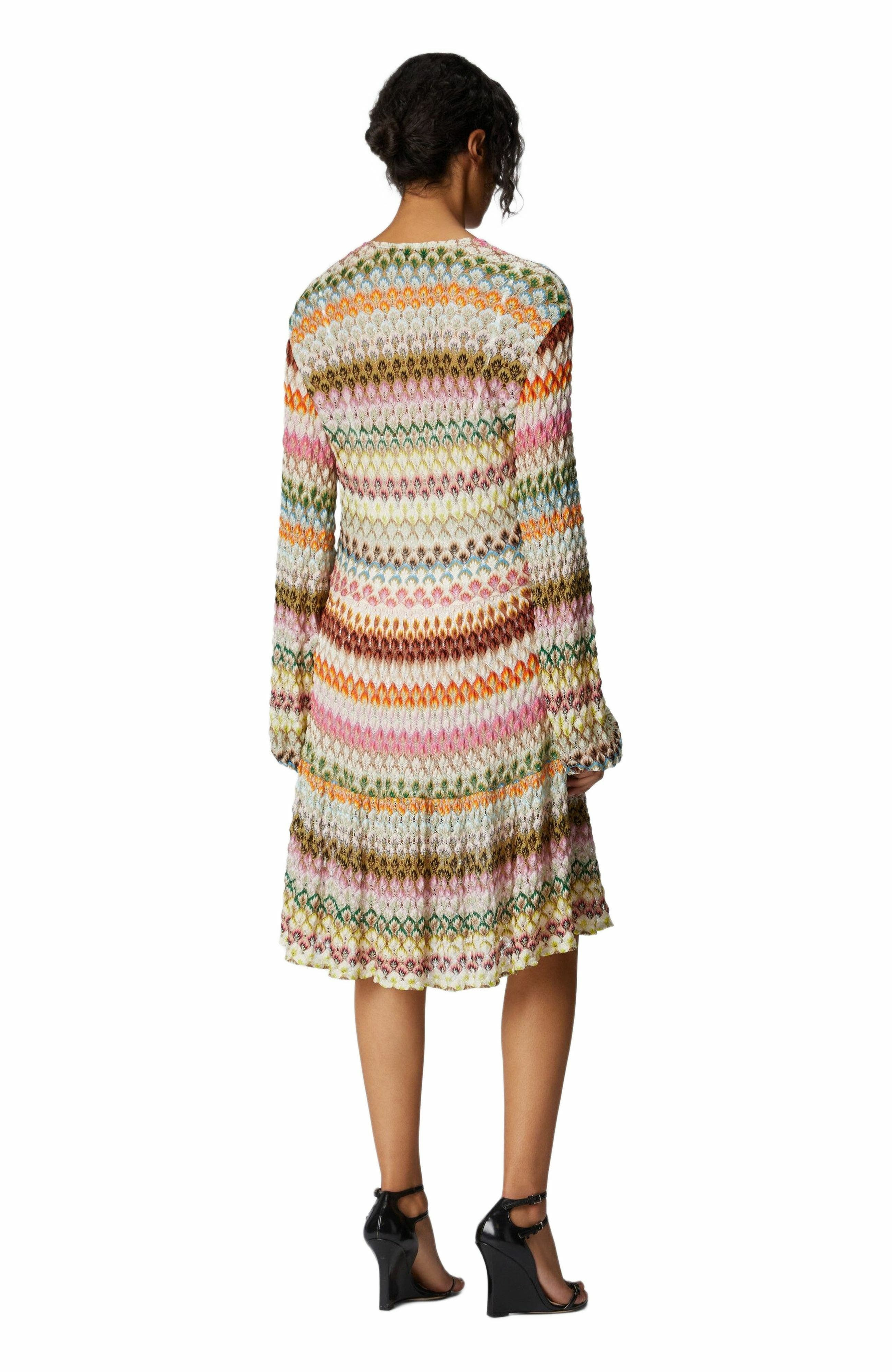 Missoni Long Sleeve Short Dress With Zig Zag Lace Pattern in Multicoloured at Nordstrom - 2