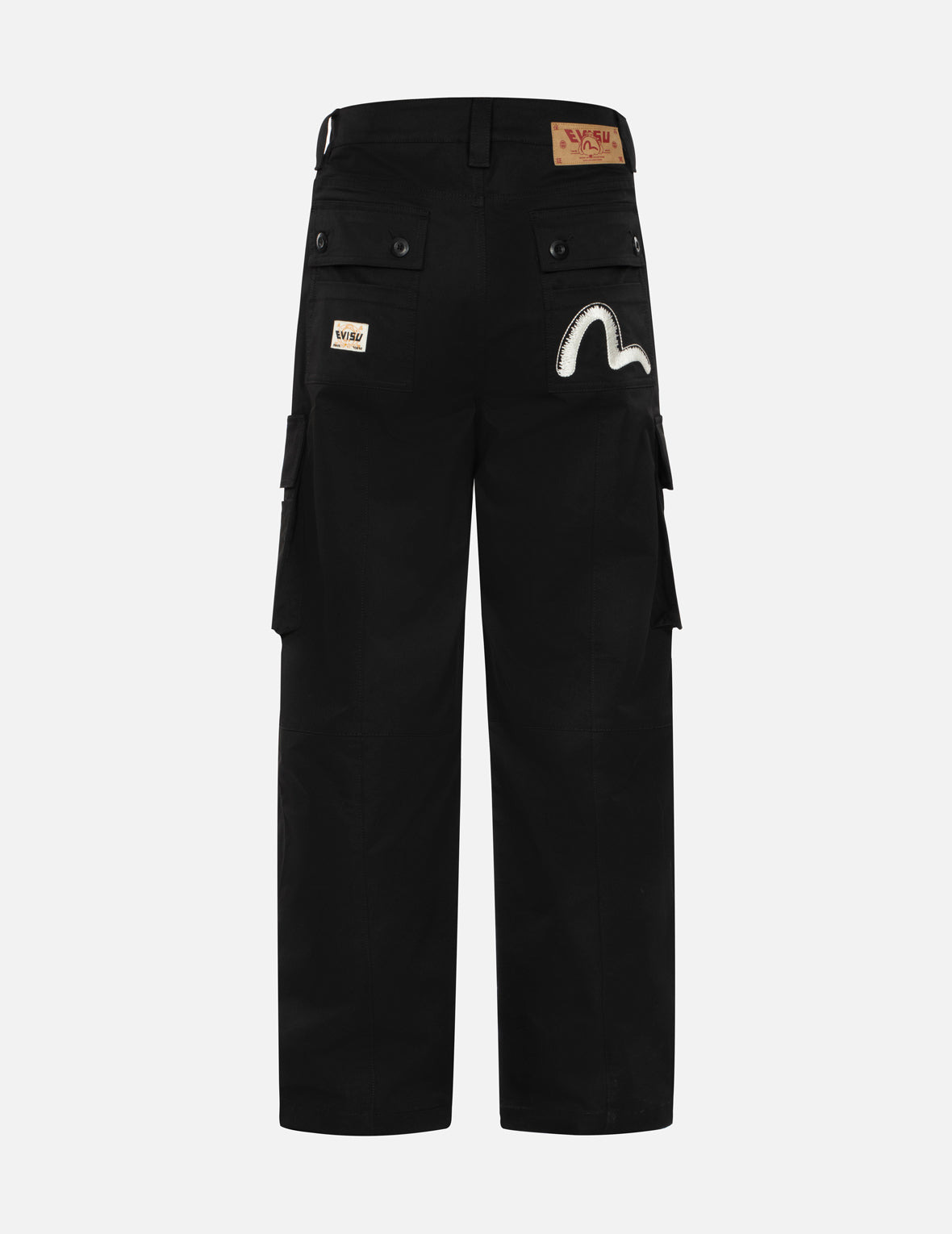 KAMON AND SEAGULL EMBROIDERY LOOSE FIT CARGO PANTS - 2
