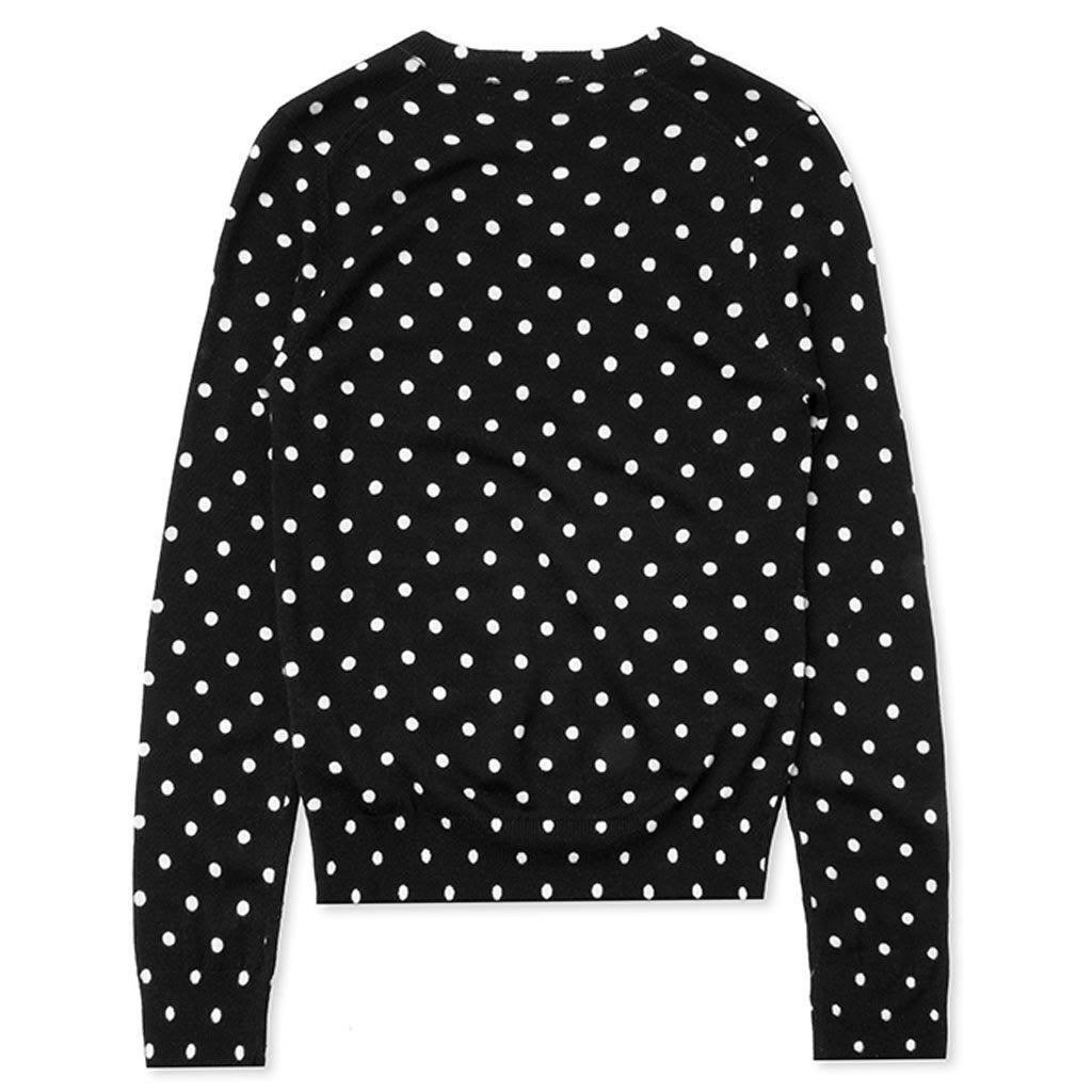 COMME DES GARCONS PLAY WOMENS POLKA DOT SWEATER - BLACK - 2