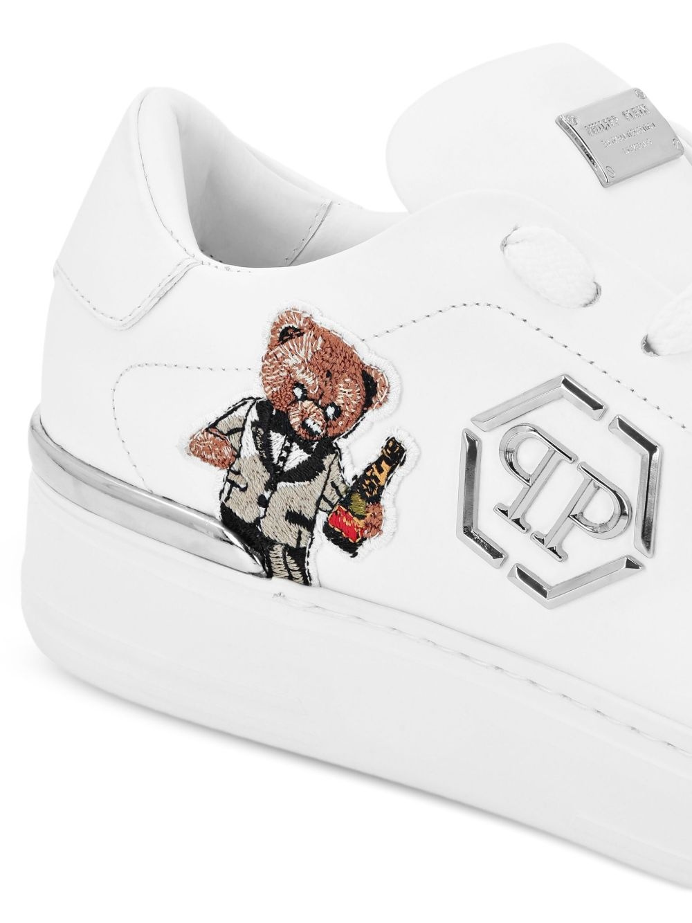 embroidered-bear sneakers - 4