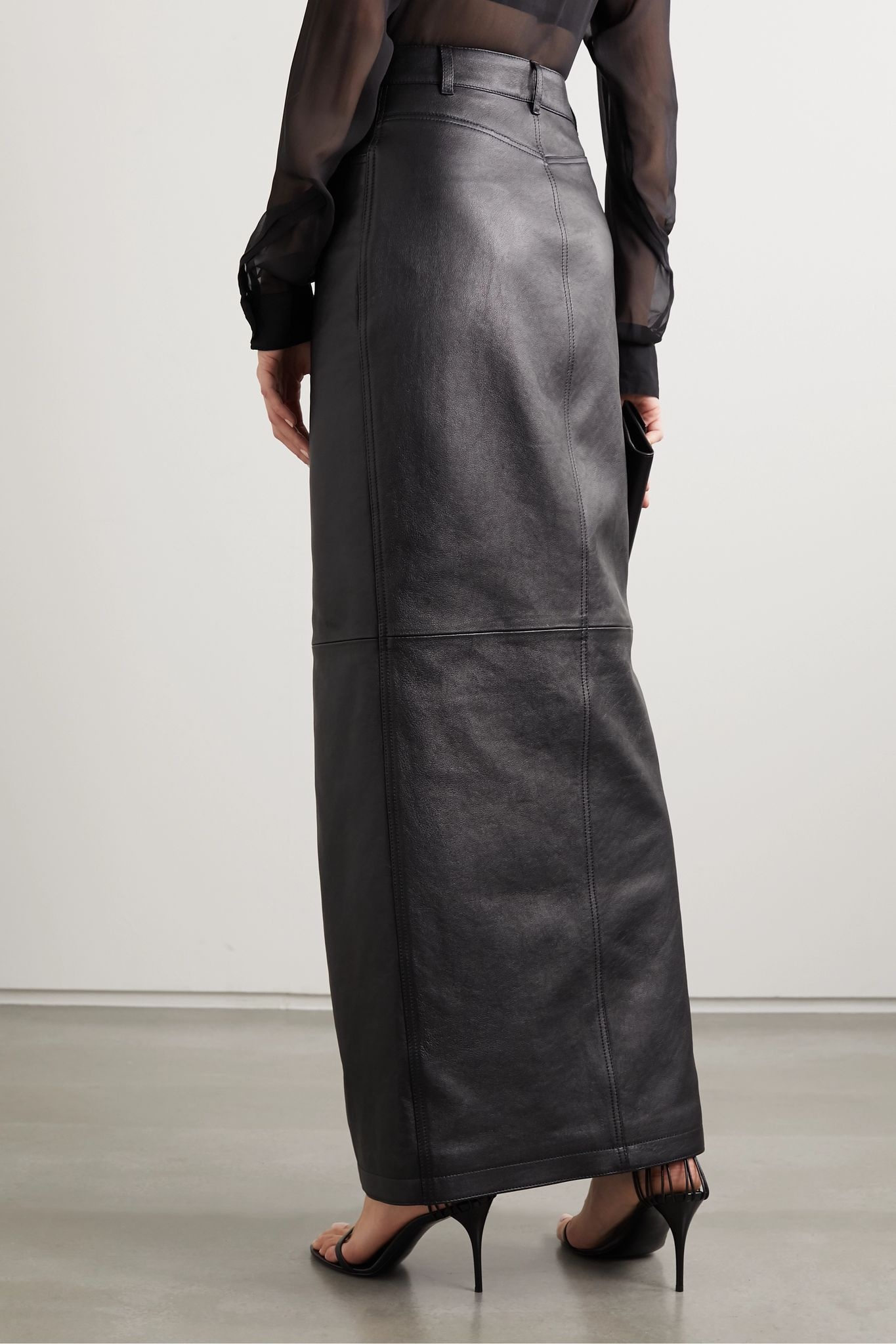 Leather maxi skirt - 4