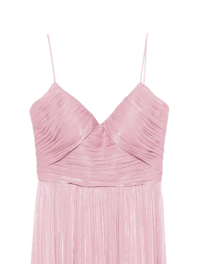 pleated sweetheart-neck maxi dress 3
