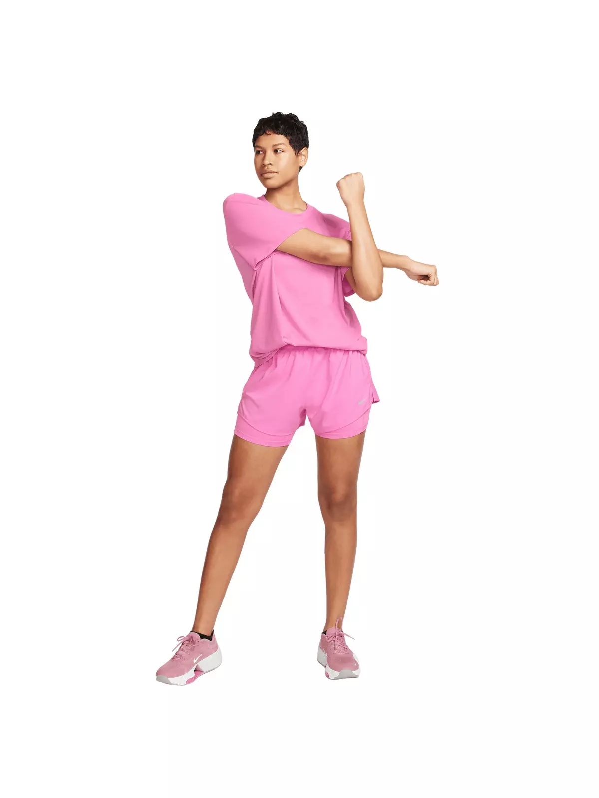 Women's One Dri-FIT High-Waisted 3" 2-in-1 Shorts -Pink - 7