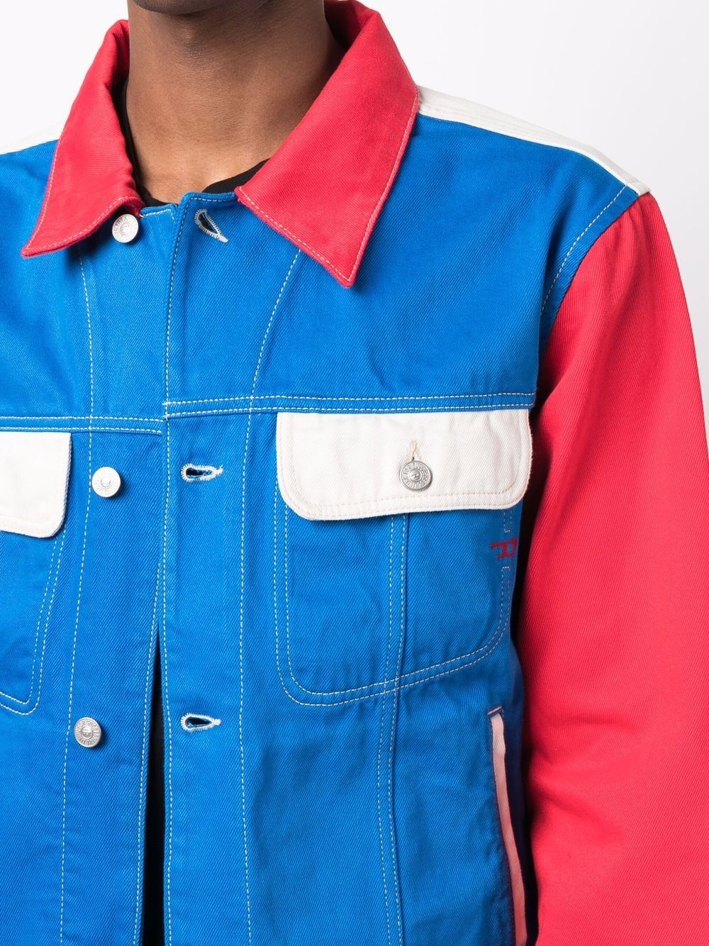 colour-block denim jacket - 5