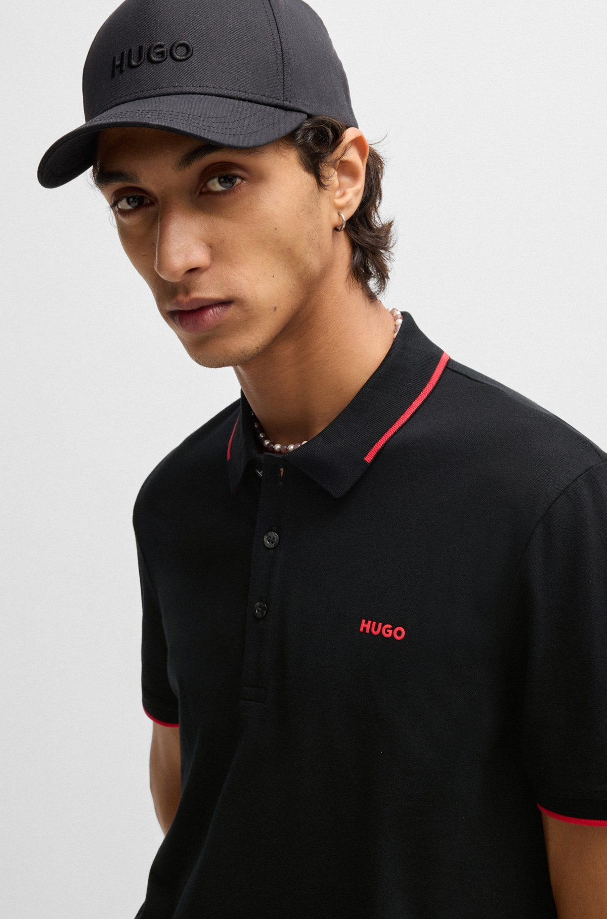 STRETCH-COTTON SLIM-FIT POLO SHIRT WITH PRINTED LOGO - 3