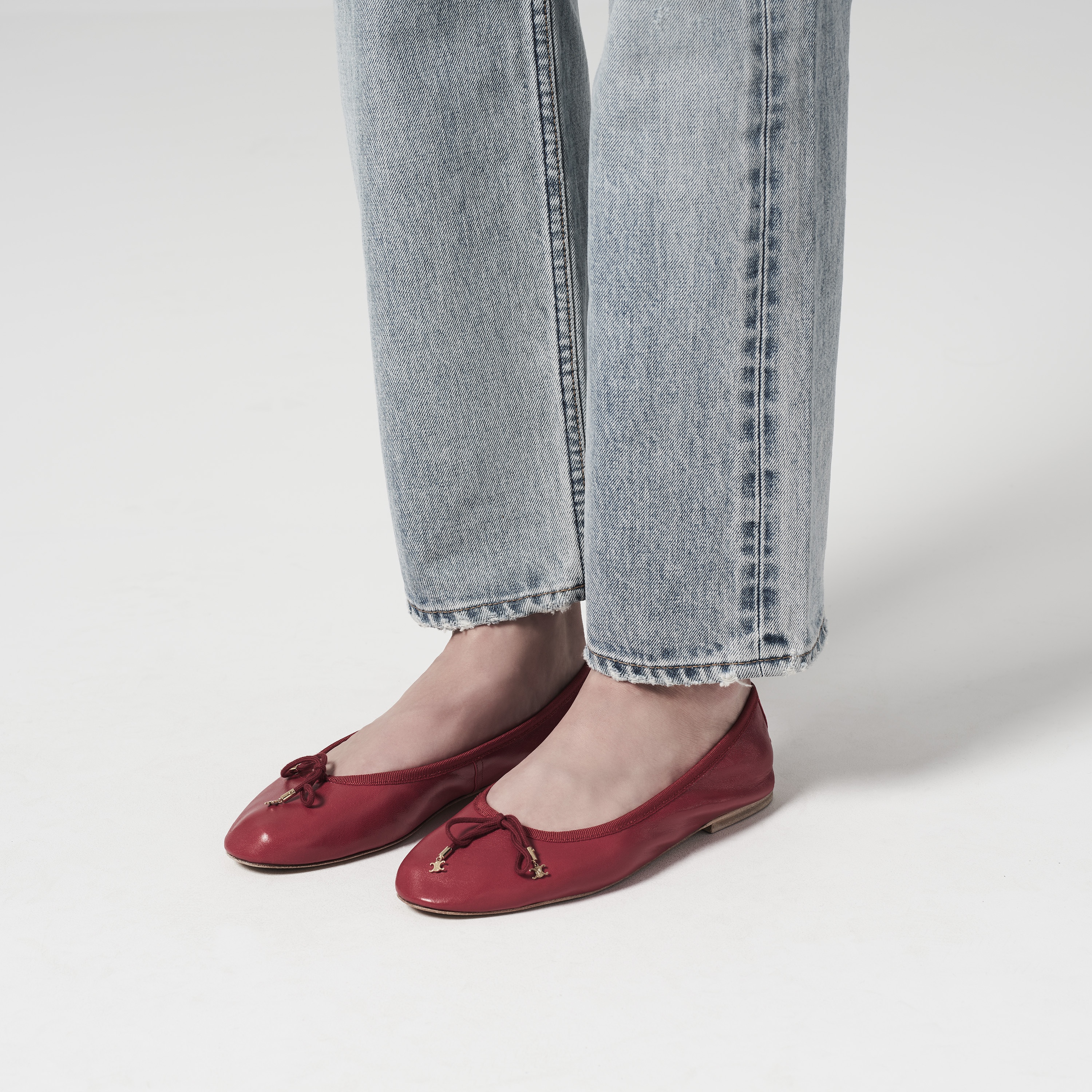 Les Ballerines Celine Ballerina with Laces in Lambskin - 5