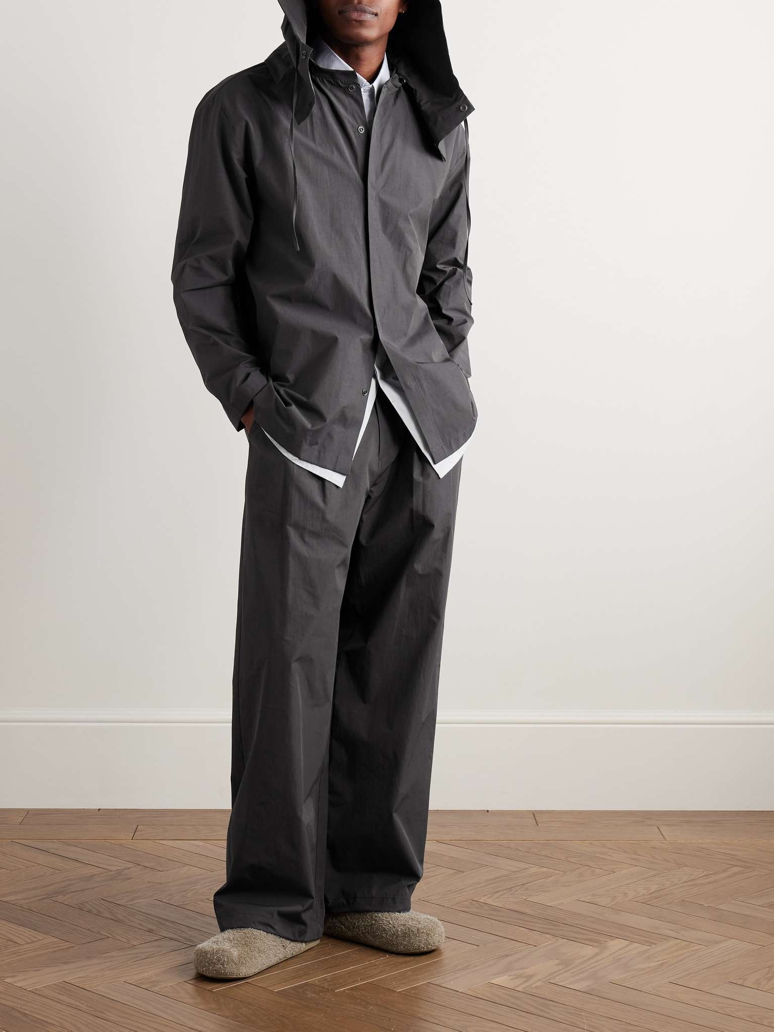 Wide-Leg Poplin Drawstring Trousers - 2