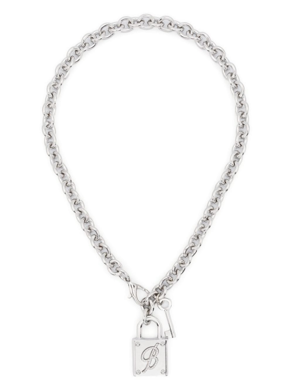 padlock-detail polished-finish necklace - 1