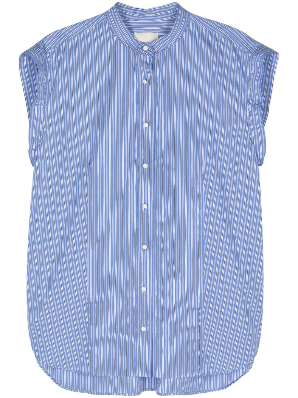 stripe-print sleeveless shirt - 1