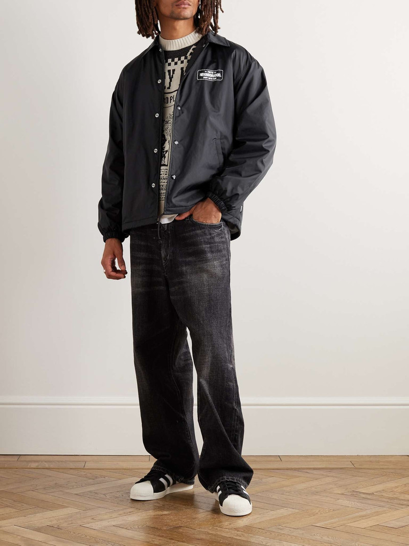 NEIGHBORHOOD Logo-Print Fleece-Lined Nylon Jacket outlook