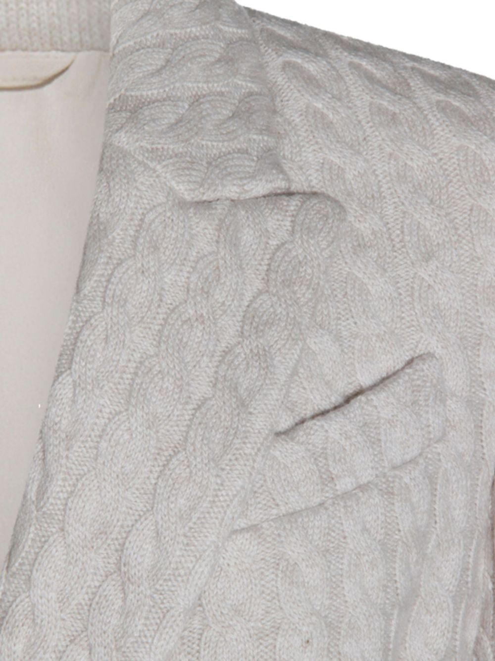 cable-knit double-breasted coat - 4