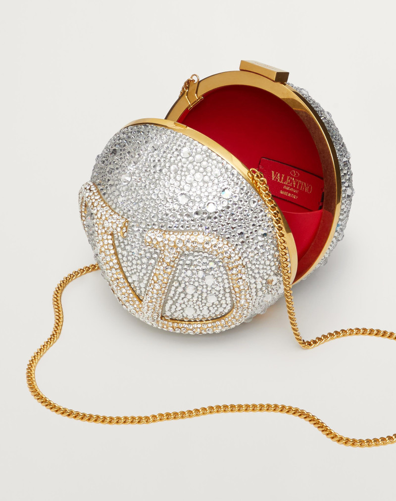 VLOGO SIGNATURE METAL AND SWAROVSKI® CRYSTAL MINAUDIÈRE 5