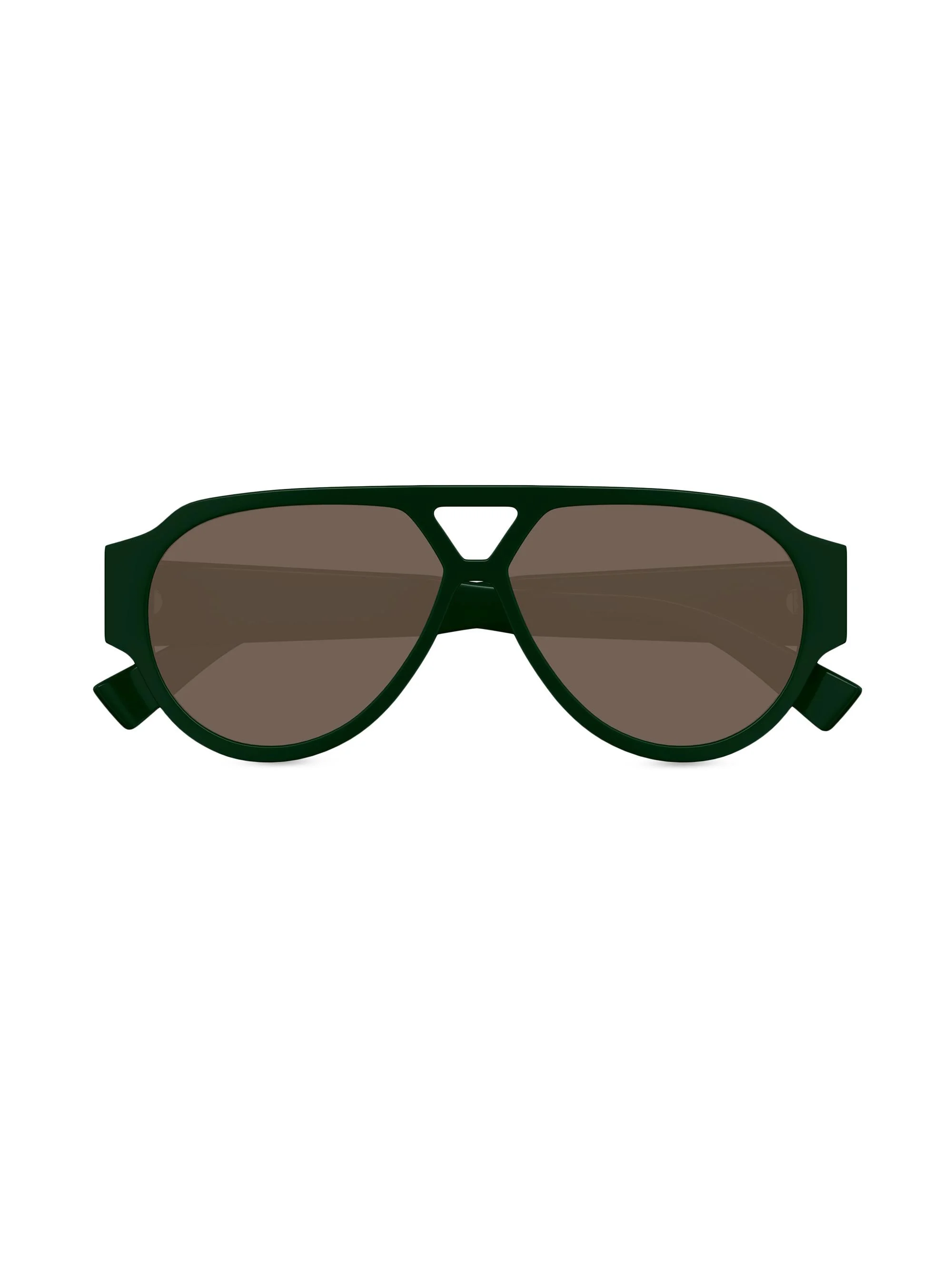 Men's Bold Triangle Stud 59MM Pilot Sunglasses - Brown Green - 1
