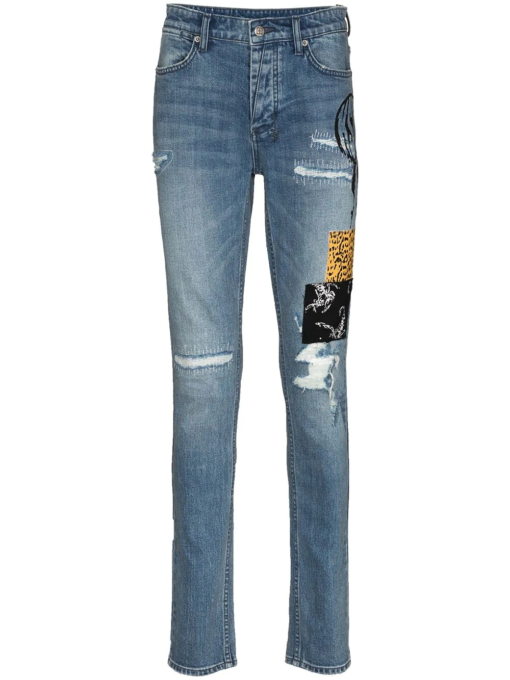 Van Winkle patchwork skinny jeans - 1