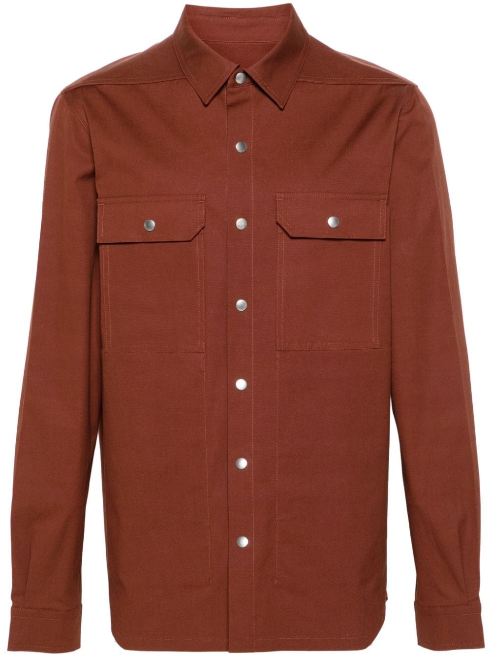 press-stud organic cotton overshirt - 1