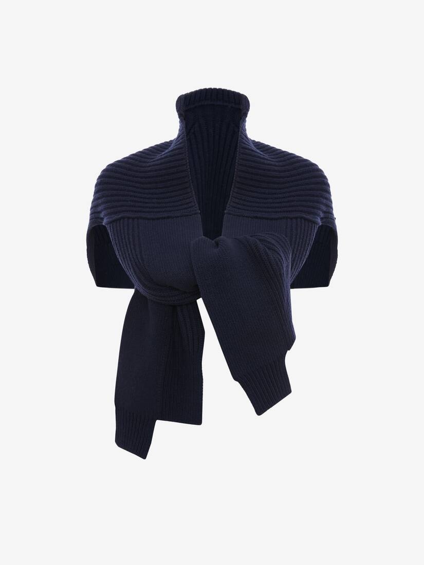 Hybrid Jumper Scarf in Navy - 2