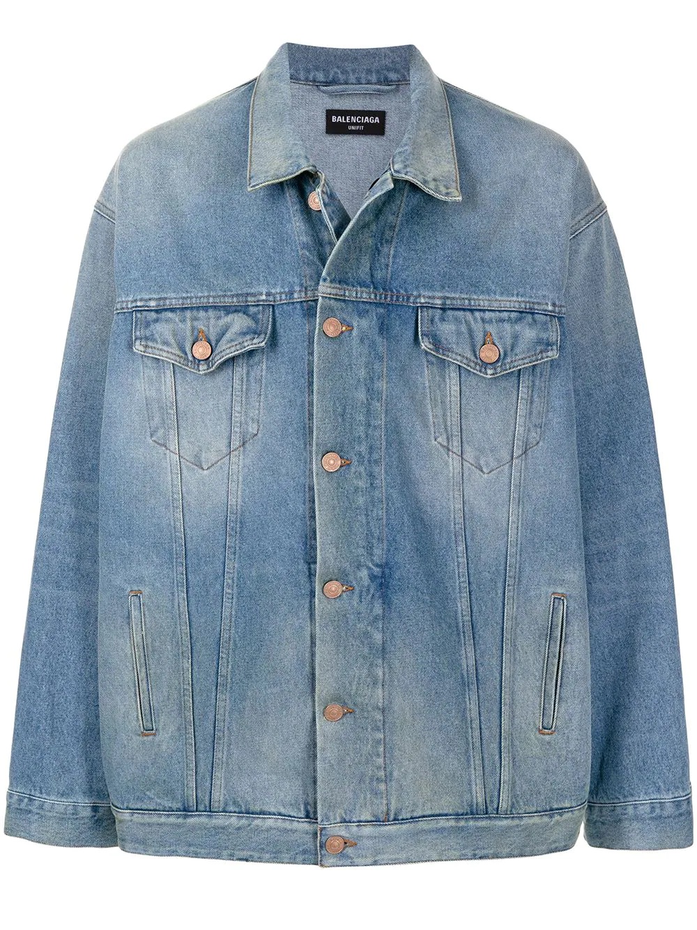 oversized zip-up denim jacket - 1