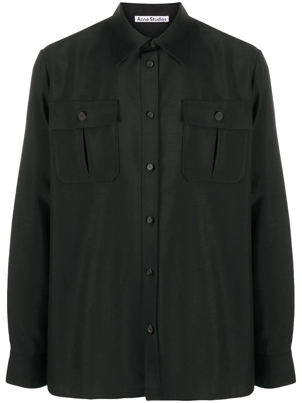 flap pockets buttoned shirt - 1