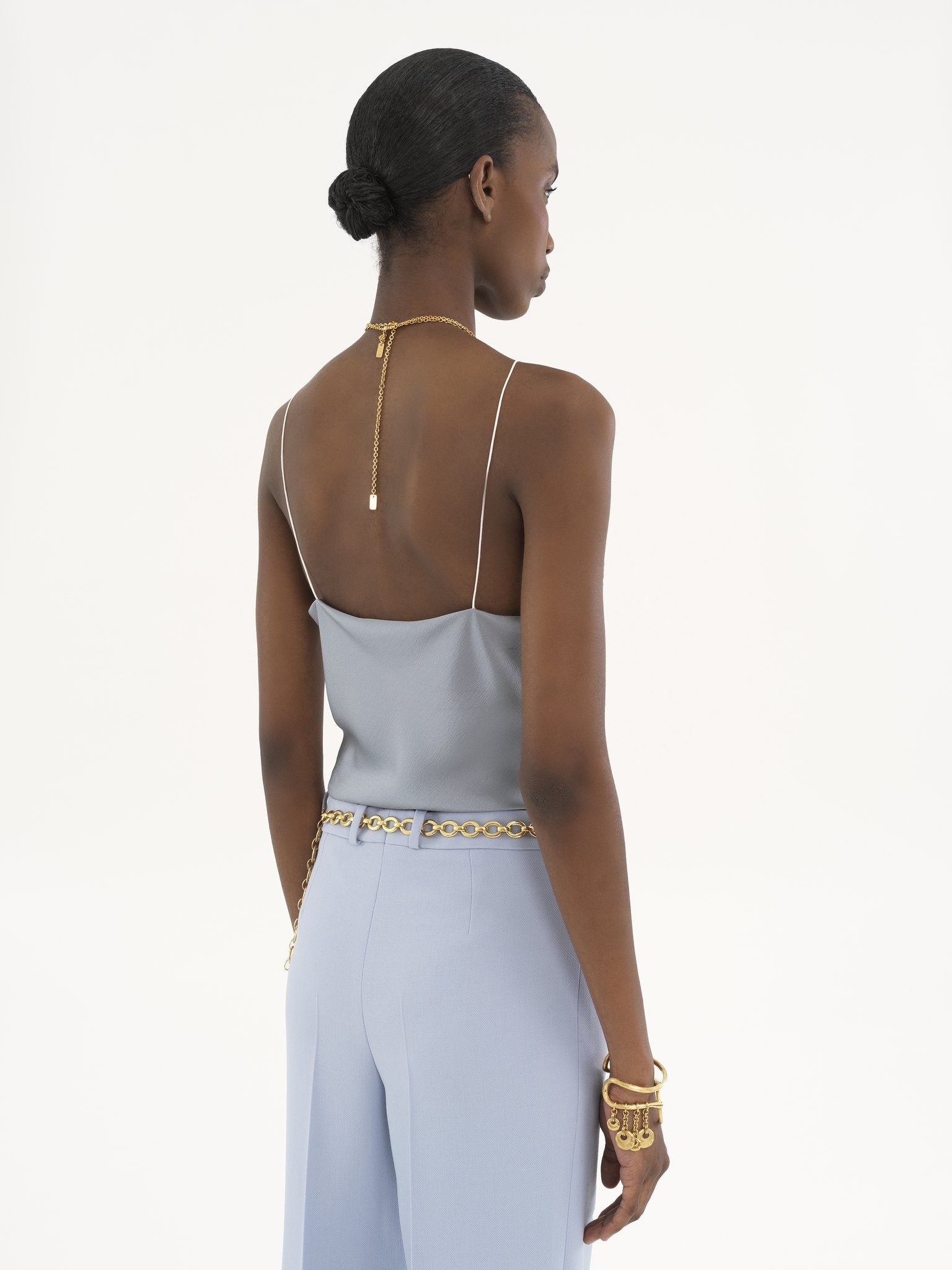 CAMISOLE TOP IN SATIN & LACE - 5