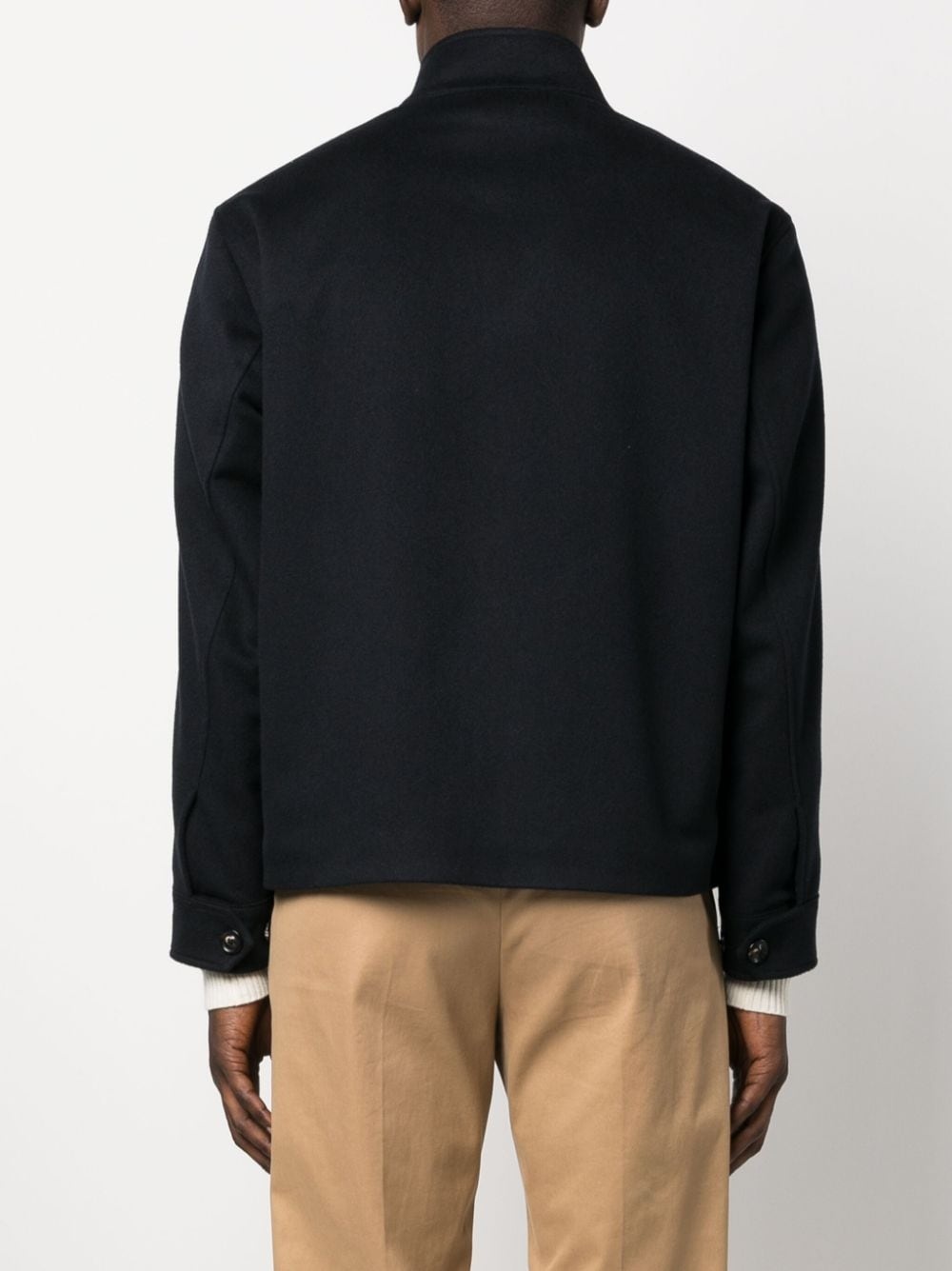 high-neck wool jacket - 4