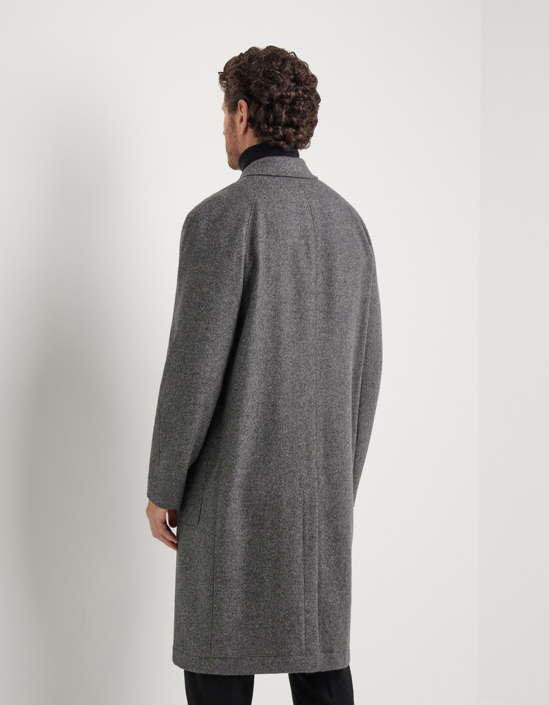 CANALI NUVOLA GRAY SILK WOOL COAT 4