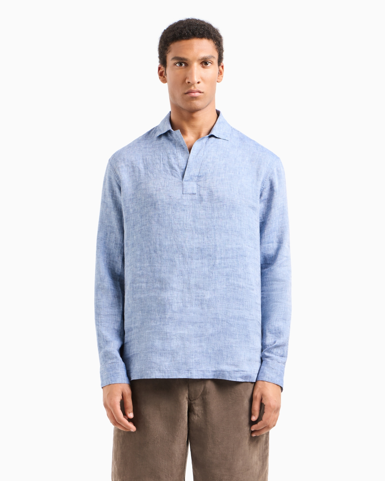 POLO SHIRT IN PURE LINEN CANVAS - 4