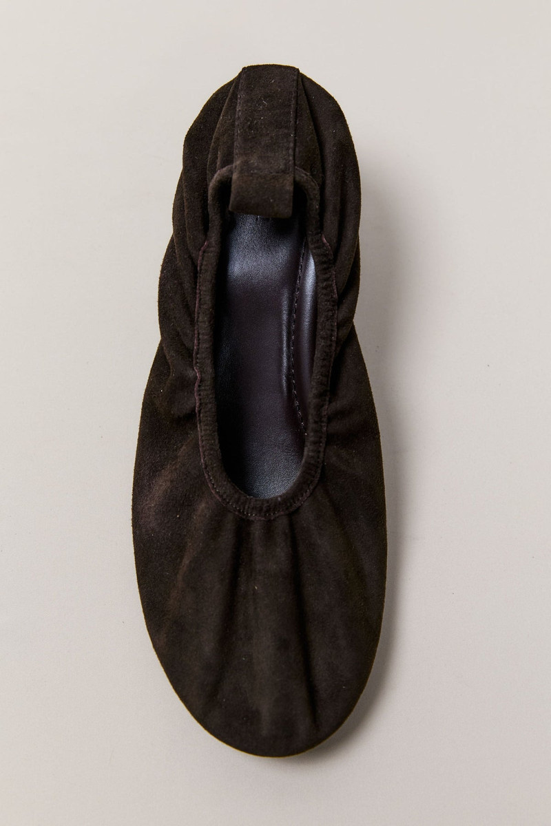Suede Classic Ballet Heel - Coffee 4
