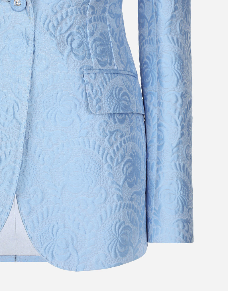 Single-breasted floral quilted jacquard Turlington jacket 4