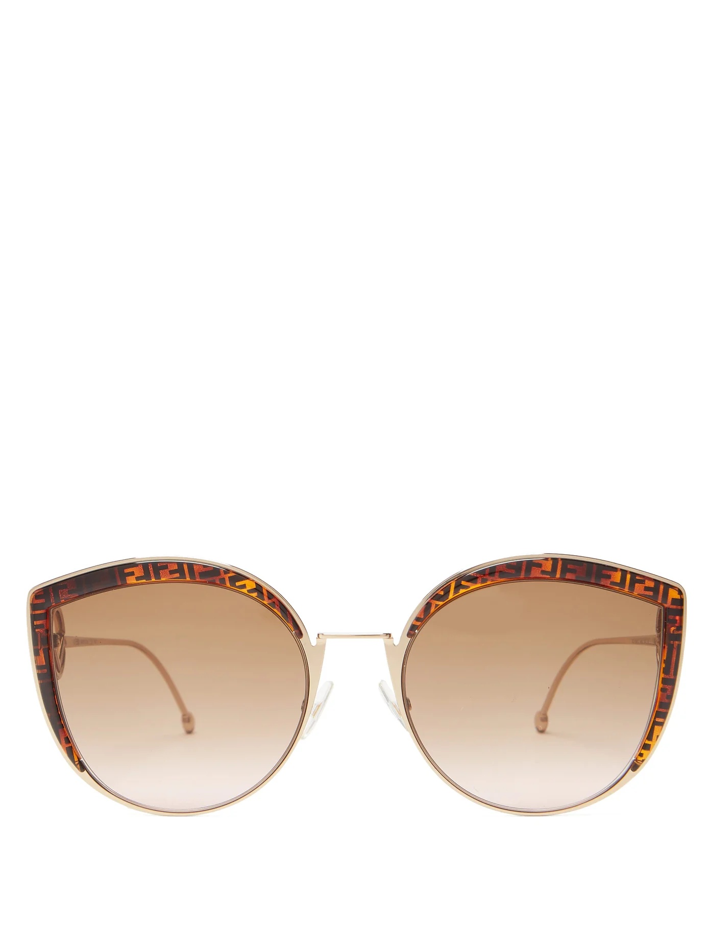 F is Fendi oversized cat-eye metal sunglasses - 1