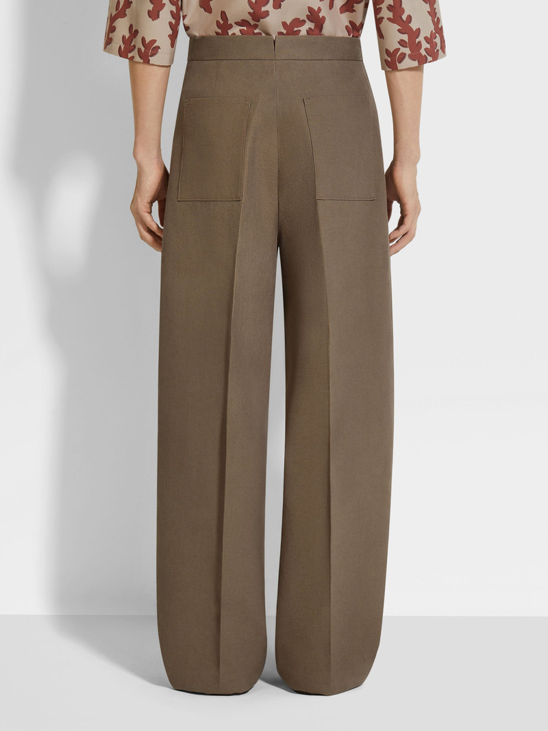 DARK TAUPE OASI LINO PANTS 6