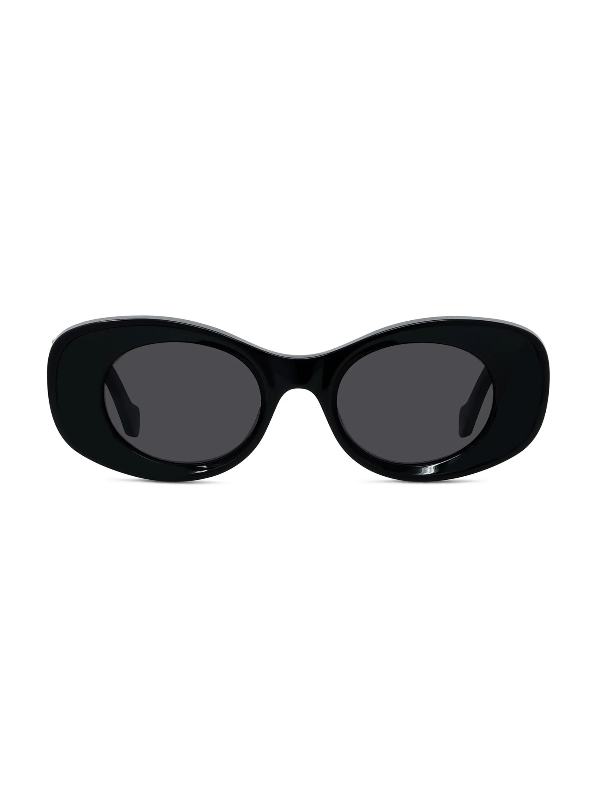 Men's 49MM Oval Sunglasses - Shiny Black And Smoke - 1