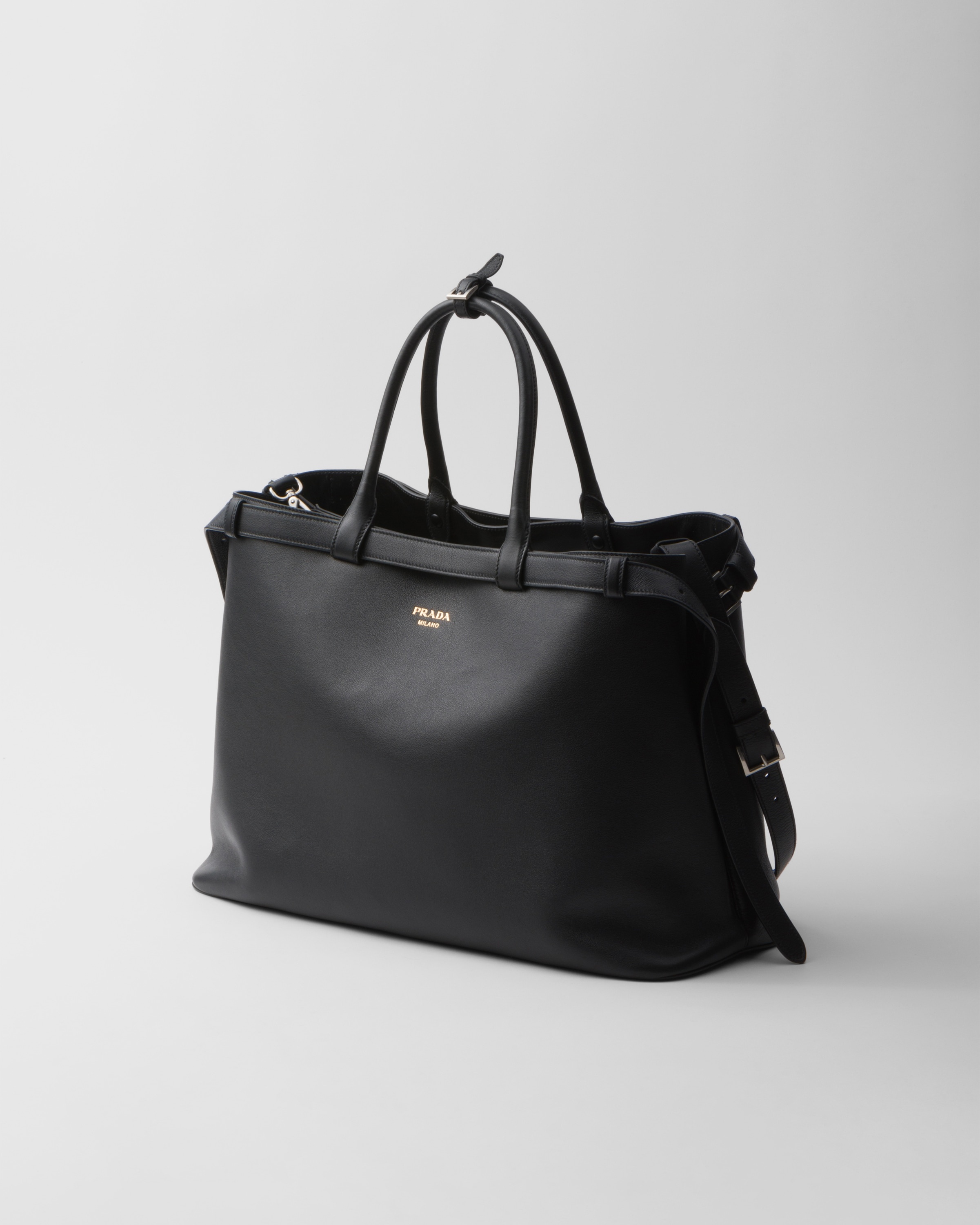 Prada Buckle leather handbag with double belt - 2