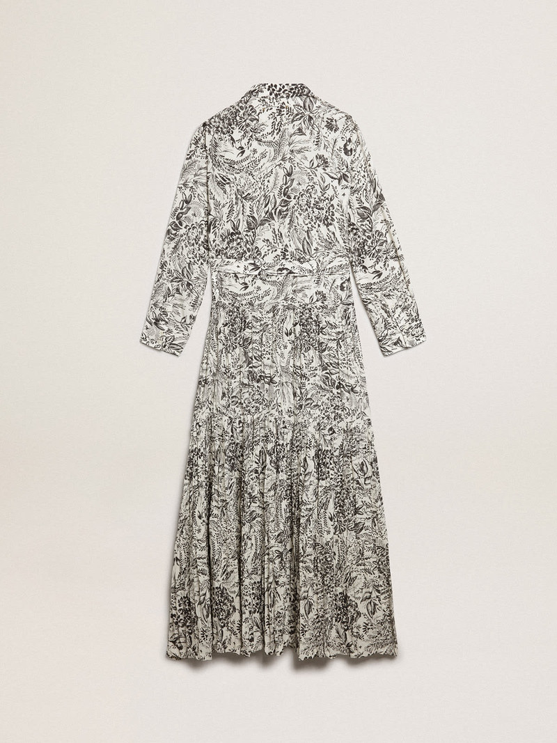 White dress with black toile de jouy print 6