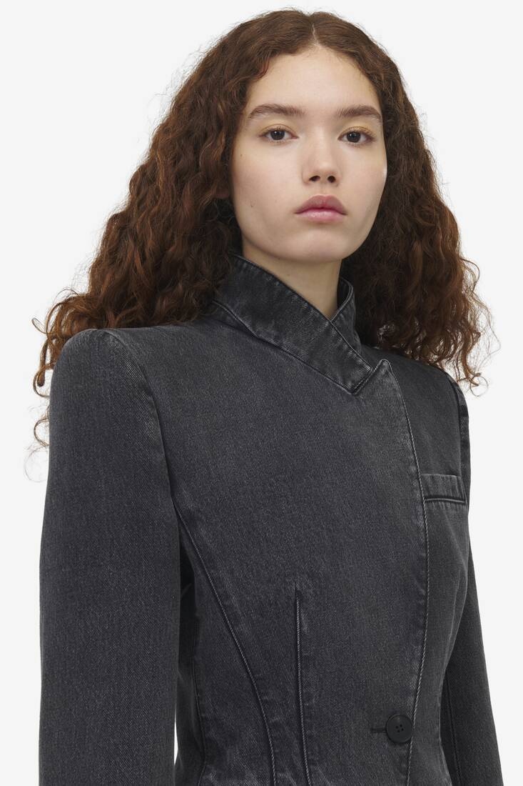 Twisted Spliced Denim Jacket - 6