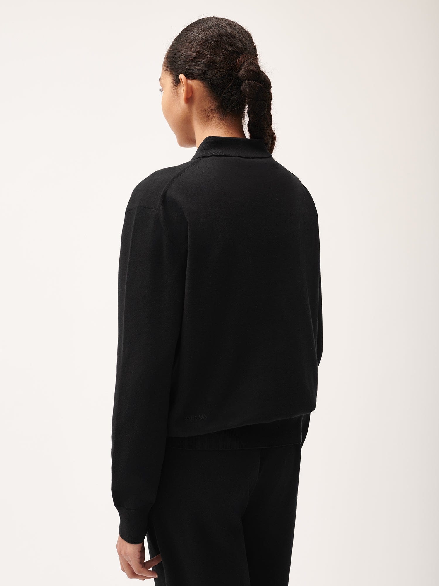 Womens DNA Knitted Collared Shirt - Black - 5