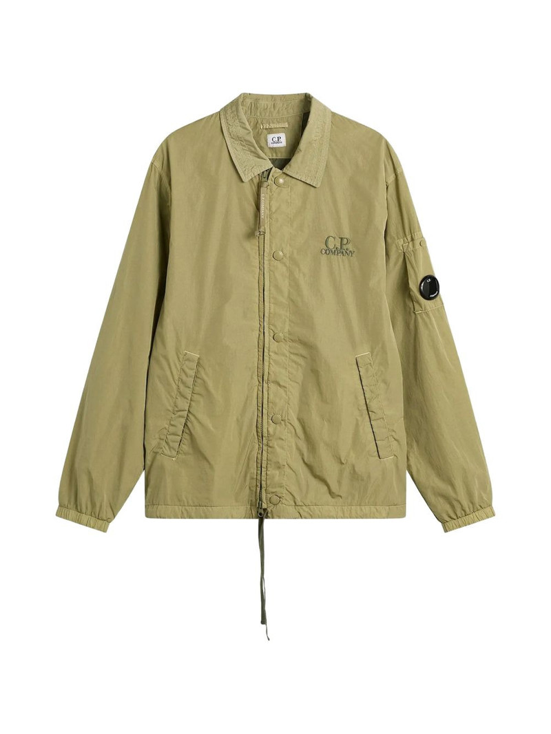 logo-embroidered shirt jacket 1