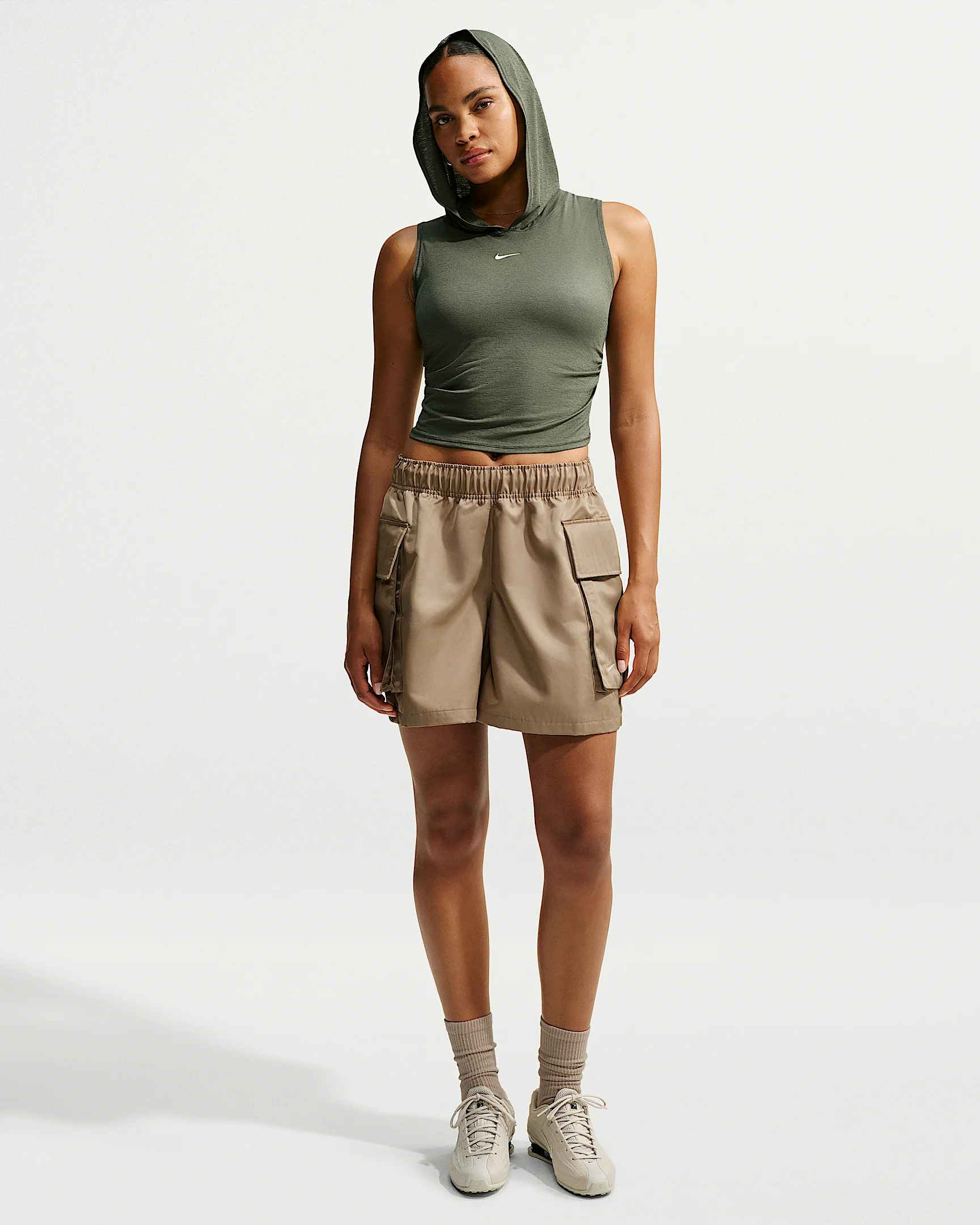Nike Sportswear Women's Loose Mid-Rise Satin Cargo Shorts - 1