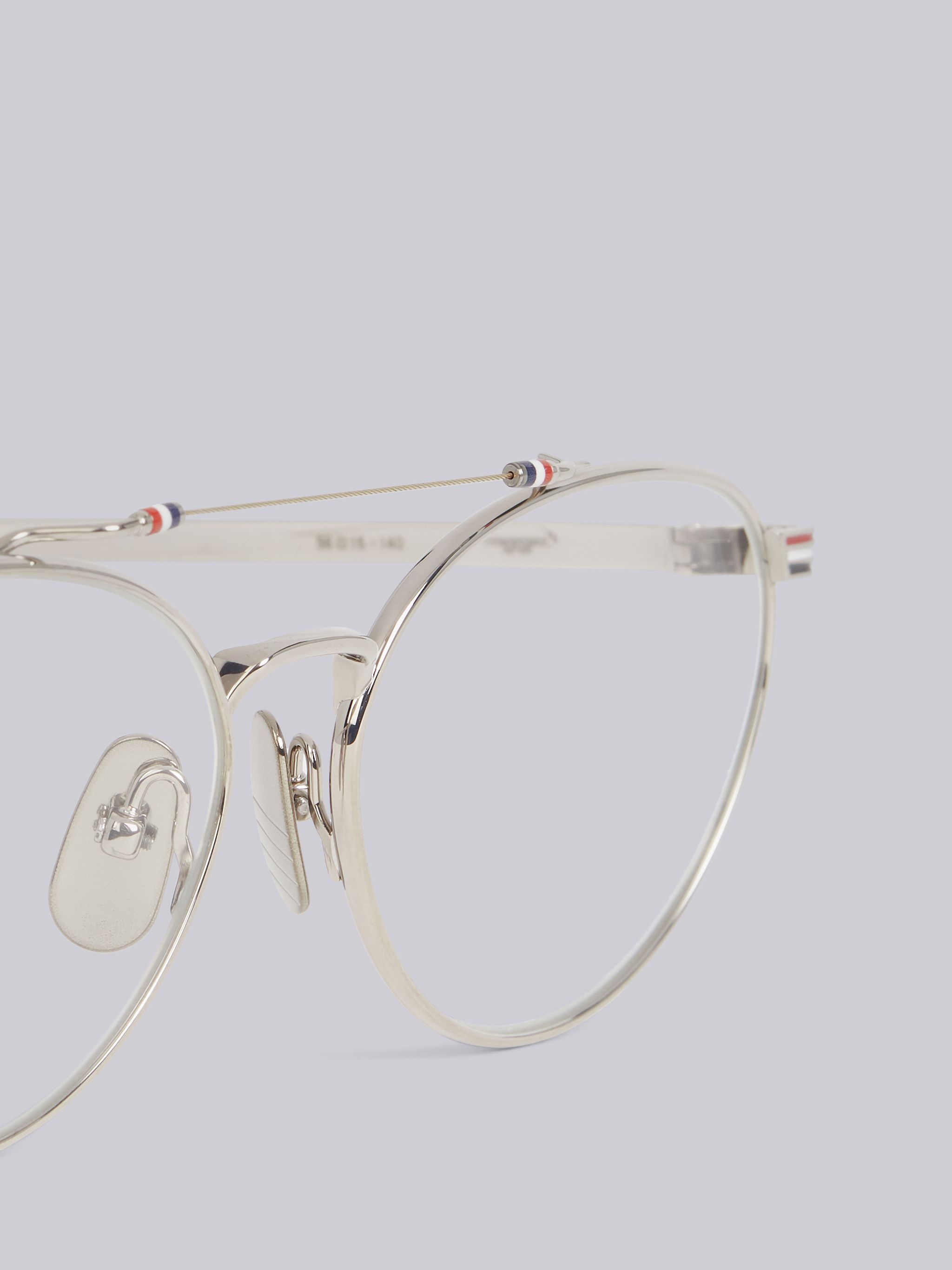 TB919 - Silver Oval Aviator Glasses - 2