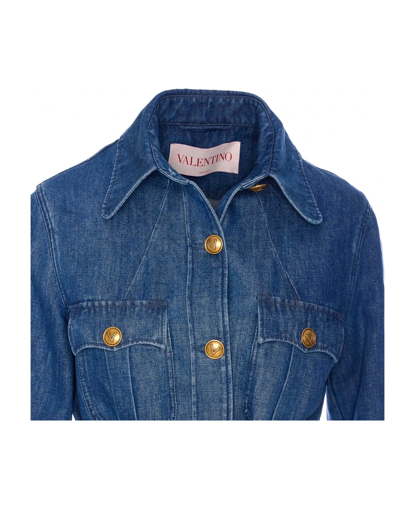 Solid Sahariana In Denim - 4