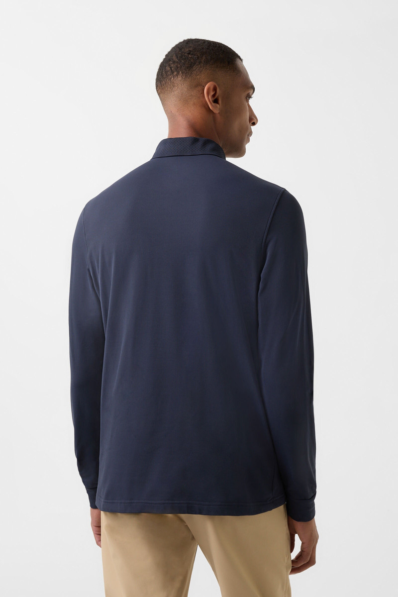 BOGNER Gustavo Functional longsleeve polo shirt in Navy blue outlook